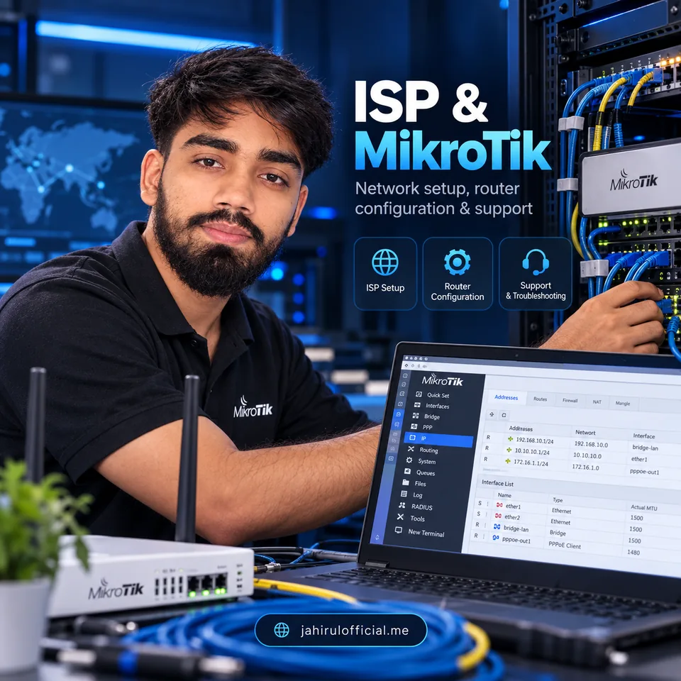 Promotional illustration for MikroTik & Network Solutions